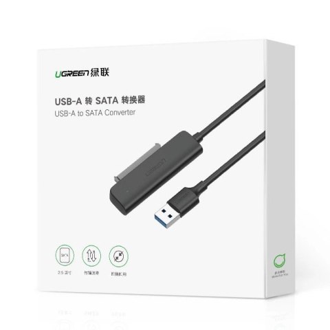Ugreen adapter przejściówka dysku HDD SSD 2,5'' SATA III 3.0 - USB 3.2 Gen 1 (USB 5 Gbps) czarny (70609 CM321)