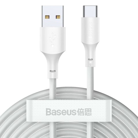 Baseus 2x kabel USB-A - USB Typ C szybkie ładowanie Quick Charge 40 W 5 A 1,5 m - biały (TZCATZJ-02)