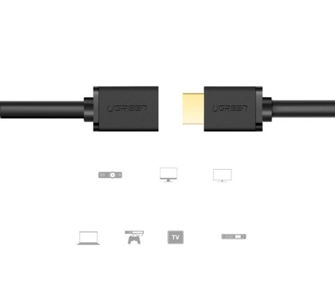 Kabel Ugreen HD107 10140 HDMI (męski) - HDMI (żeński) 4K 0.5 m - czarny