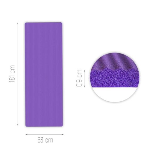 Wozinsky mata do ćwiczeń 181 x 63 x 0,9 cm gruba mata gimnastyczna do jogi czarna