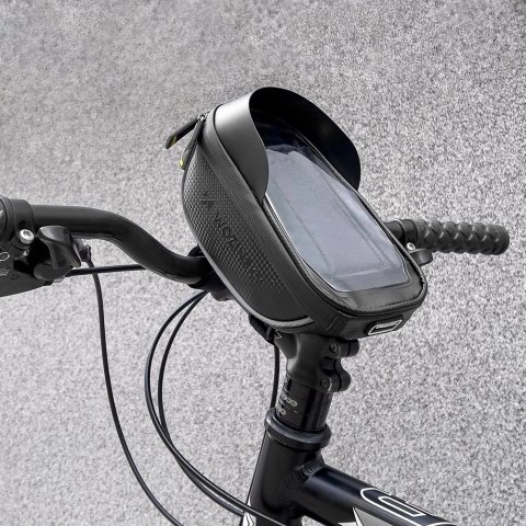 Wozinsky torba rowerowa na kierownicę z etui na telefon 1 l czarna (WBB16BK)