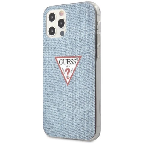 Etui Guess Jeans Collection na iPhone 12 Pro Max - niebieskie