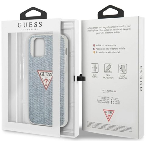 Etui Guess Jeans Collection na iPhone 12 Pro Max - niebieskie