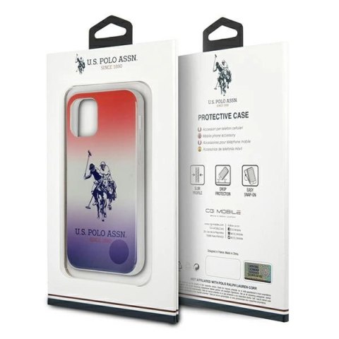 Etui U.S. Polo Assn. Gradient Pattern Collection na iPhone 12 mini - czerwono-niebieskie