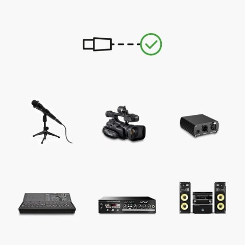 Kabel Ugreen AV130 66717 audio XLR (żeński) - XLR (męski) do mikrofonu / wzmacniacza 2m - czarny
