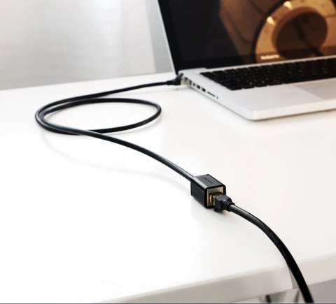 Kabel Ugreen NW112 11282 sieciowy Ethernet RJ45 (żeński) - RJ45 (męski) F/UTP Cat. 6 1 Gbps 3m - czarny