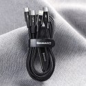 Kabel Baseus Rapid Series 3w1 USB-C - USB-C / Lightning / micro USB 20W PD 1.5m - zielony