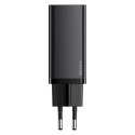 Baseus GaN2 Lite szybka ładowarka sieciowa 65W USB / USB Typ C Quick Charge 3.0 Power Delivery (azotek galu) czarny (CCGAN2L-B01