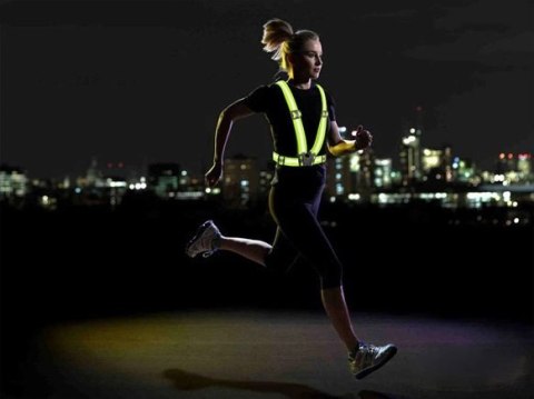 Szelki odblaskowe regulowane na rower do biegania - pomarańczowy