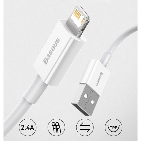 Baseus Superior kabel USB - Lightning 2,4A 1 m Niebieski (CALYS-A03)