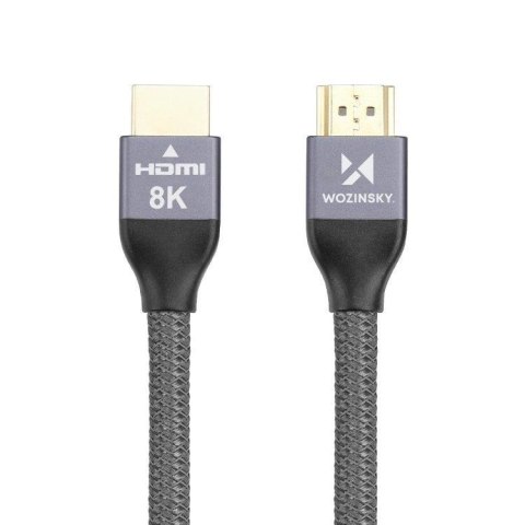 Wozinsky kabel HDMI 2.1 8K 60 Hz 48 Gbps / 4K 120 Hz / 2K 144 Hz 5 m srebrny (WHDMI-50)
