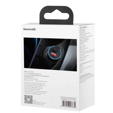 Baseus Golden Contactor Pro szybka ładowarka samochodowa USB Typ C / USB 40 W Power Delivery 3.0 Quick Charge 4+ SCP FCP AFC + k