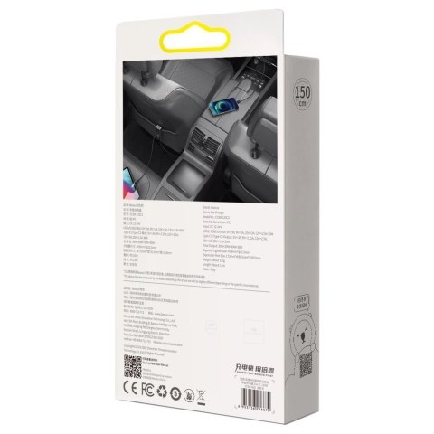 Baseus Share Together ładowarka samochodowa 2x USB / 2x USB Typ C 120W PPS Quick Charge Power Delivery szary (CCBT-A0G)