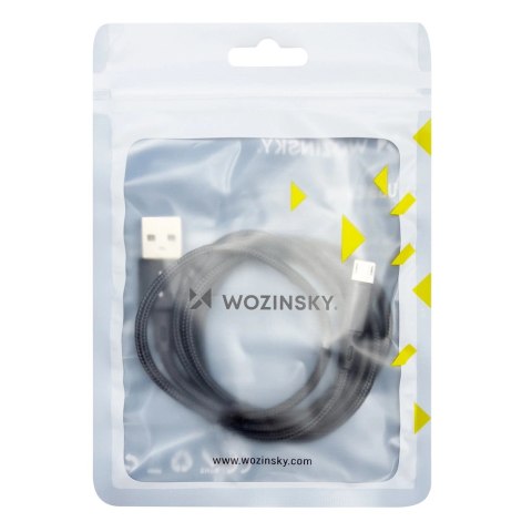Wozinsky kabel przewód USB - microUSB 2,4A 1m czarny (WUC-M1B)