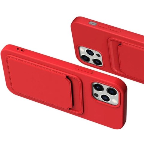 Card Case silikonowe etui portfel z kieszonką na kartę dokumenty do Samsung Galaxy S21+ 5G (S21 Plus 5G) ciemnozielony