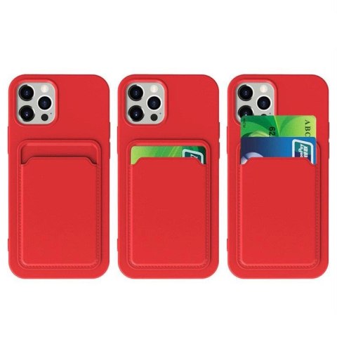Card Case silikonowe etui portfel z kieszonką na kartę dokumenty do Samsung Galaxy S21+ 5G (S21 Plus 5G) ciemnozielony
