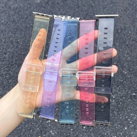 Pasek silikonowy bransoleta bransoletka Strap Light do zegarka Apple Watch 42 / 44 mm - fioletowy