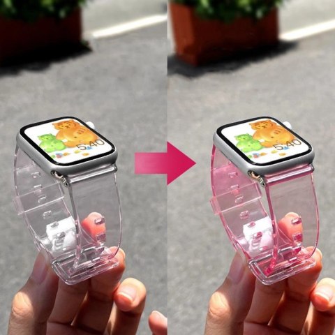 Pasek silikonowy bransoleta bransoletka Strap Light do zegarka Apple Watch 42 / 44 mm - żółty