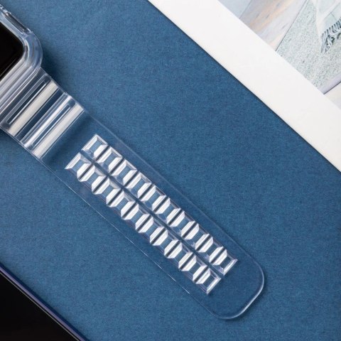 Silikonowa opaska pasek bransoleta bransoletka etui Strap Light Setdo zegarka Apple Watch 44 mm- żółta