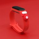 Opaska Strap Xmas do Xiaomi Mi Band 3 / 4 świąteczny silikonowy pasek bransoletka z rękawiczką - czerwona