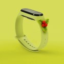 Opaska Strap Xmas do Xiaomi Mi Band 5 / 6 świąteczny silikonowy pasek bransoletka z jemiołą - zielona