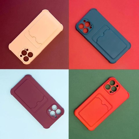 Card Armor Case etui pokrowiec do Samsung Galaxy A22 4G portfel na kartę silikonowe pancerne etui Air Bag czarny