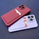 Card Armor Case etui pokrowiec do Samsung Galaxy A22 4G portfel na kartę silikonowe pancerne etui Air Bag czarny
