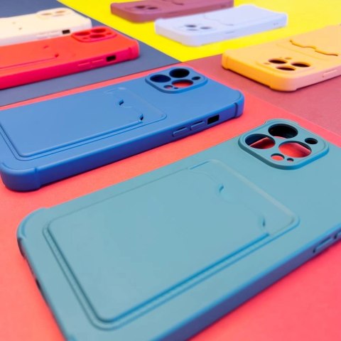 Card Armor Case etui pokrowiec do iPhone 12 Pro portfel na kartę silikonowe pancerne etui Air Bag pomarańczowy