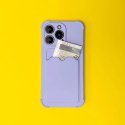 Card Armor Case etui pokrowiec do iPhone 12 Pro portfel na kartę silikonowe pancerne etui Air Bag pomarańczowy