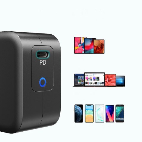 Choetech szybka ładowarka sieciowa GaN USB Typ C 61W 3A Power Delivery czarny (Q6006)
