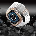 Pasek z etui ochronnym Protect Strap Band do Apple Watch 38 / 40 / 41 mm opaska obudowa pancerna - przeroczysty, różowe złoto