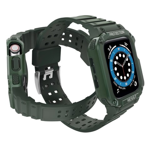 Pasek z etui ochronnym Protect Strap Band do Apple Watch 38 / 40 / 41 mm opaska obudowa pancerna - zielony