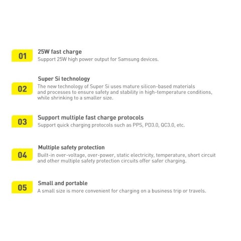 Baseus Super Si 1C szybka ładowarka USB Typ C 25W Power Delivery Quick Charge czarny (CCSP020101)