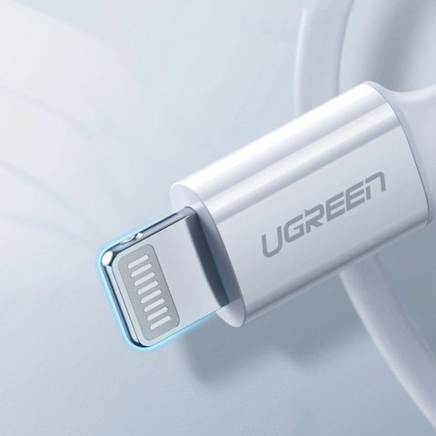 Kabel Ugreen US171 Lightning - USB-C MFi PD 20W 3A 480Mb/s 0,5m - biały