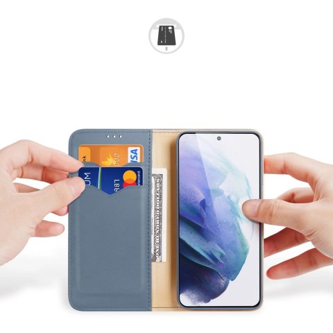 Dux Ducis Hivo skórzane etui z klapką pokrowiec ze skóry naturalnej portfel na karty i dokumenty Samsung Galaxy S22+ (S22 Plus) 