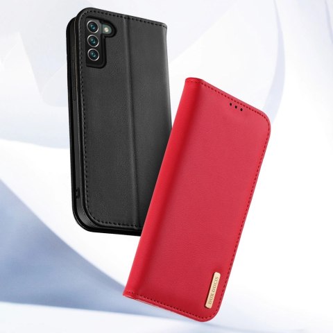 Dux Ducis Hivo skórzane etui z klapką pokrowiec ze skóry naturalnej portfel na karty i dokumenty Samsung Galaxy S22+ (S22 Plus) 
