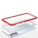 Clear 3in1 etui do Samsung Galaxy S22+ (S22 Plus) żelowy pokrowiec z ramką czerwony
