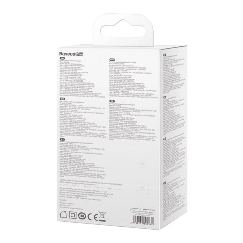 Baseus GaN3 Pro szybka ładowarka sieciowa GaN 2 x USB Typ C / 2 x USB 65W PD, QC4.0+, AFC, PPS + kabel USB Typ C - USB Typ C 1m 