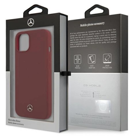 Etui Mercedes Silicone Line na iPhone 13 mini - czerwone