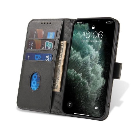 Magnet Case elegancki futerał etui pokrowiec z klapką i funkcją podstawki Honor Magic3 Pro czarny