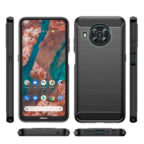 Carbon Case elastyczne etui pokrowiec Nokia X100 czarny