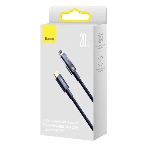 Kabel Baseus CATS000003 Lightning - USB-C 20W 480Mb/s 1m - niebieski