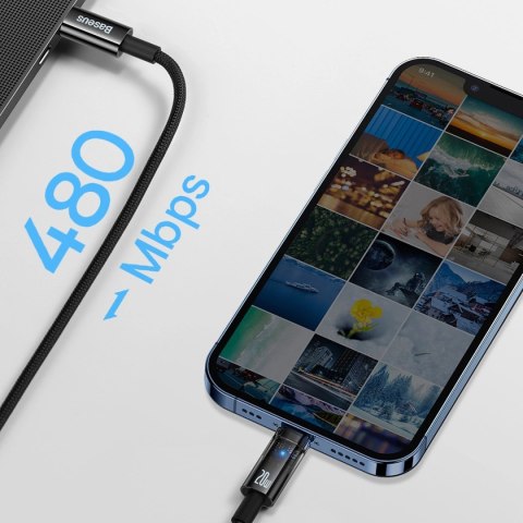 Kabel Baseus CATS000003 Lightning - USB-C 20W 480Mb/s 1m - niebieski