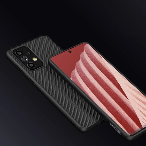 Nillkin Textured Case wytrzymałe wzmocnione etui z żelową ramką i nylonem na tyle Samsung Galaxy A73 czarny