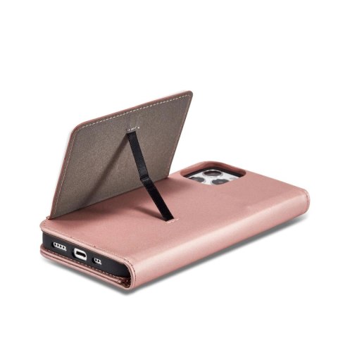 Magnet Card Case etui do iPhone 12 Pro Max pokrowiec portfel na karty kartę podstawka różowy
