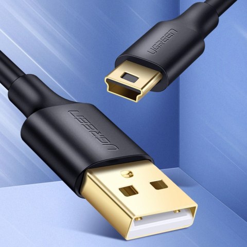 Ugreen 5-pinowy pozłacany kabel USB - mini USB 0,5m czarny (US132)