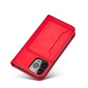 Magnet Card Case etui do iPhone 13 Pro pokrowiec portfel na karty kartę podstawka czerwony