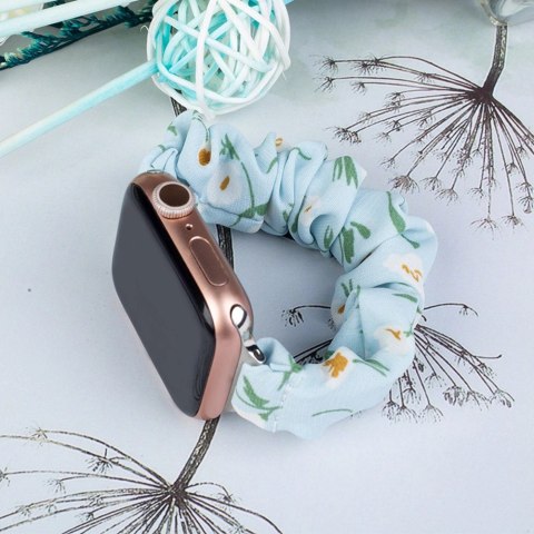 Materiałowa opaska do Apple Watch 42 / 44 / 45 mm pasek bransoleta bransoletka na gumce - niebieska