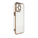 Lighting Color Case etui do Xiaomi Redmi Note 11 żelowy pokrowiec ze złotą ramką biały