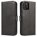 Magnet Case elegancki futerał etui pokrowiec z klapką i funkcją podstawki Honor Magic 4 Pro czarny